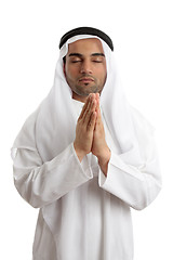 Image showing Arab man praying to God