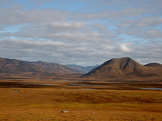 Image showing Cloud shadows accross the Arctic desert