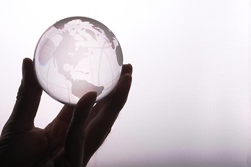 Image showing globe in hand