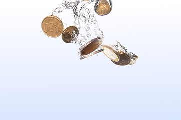 Image showing coins in water