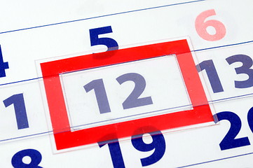 Image showing 12 calendar day