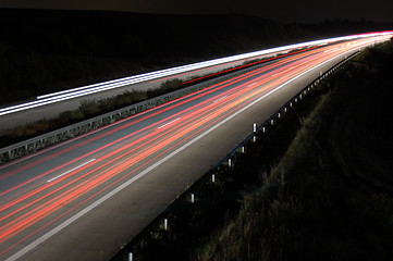 Image showing highway at night with traffic
