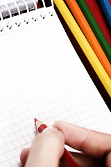 Image showing Pencil and agenda