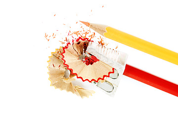 Image showing Pencil and sharpener