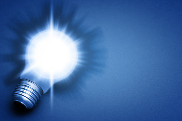 Image showing Background with lit lightbulb