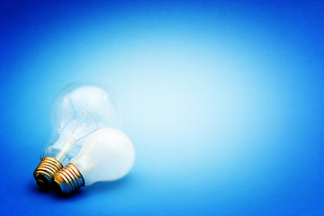 Image showing Background with lit lightbulb