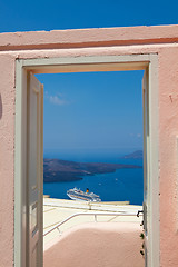 Image showing Doorway in Santorini