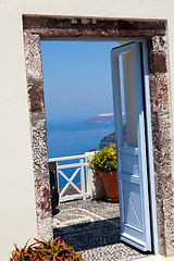 Image showing Doorway in Santorini