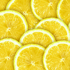Image showing Abstract background with citrus-fruit of lemon slices