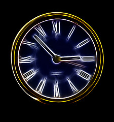 Image showing Abstract Artistic Neon Clock Representation