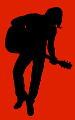 Image showing Musician (guitar player) silhouette 