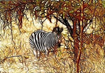 Image showing Artistic Impression Zebra