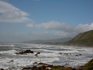 Image showing Stormy Coast, Wellington, New Zealand