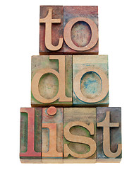 Image showing to do list headline in letterpress type