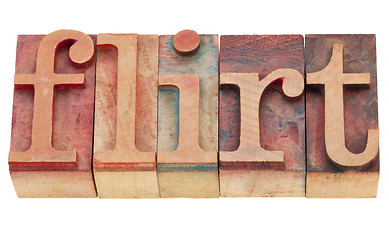Image showing flirt in letterpress type