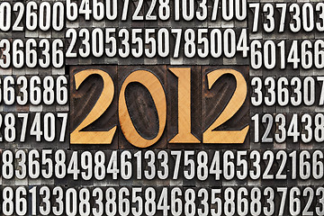 Image showing year 2012 in letterpress type