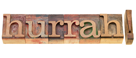 Image showing hurrah in letterpress type