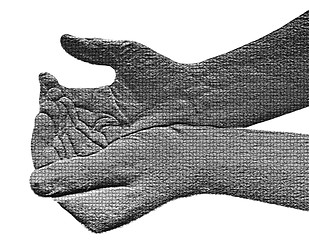 Image showing Begging Hands on White