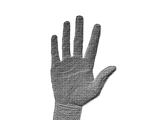 Image showing Raised Hand on White