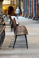 Image showing Prayers chairs in the cathedral