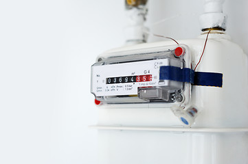 Image showing Gas counter on wall