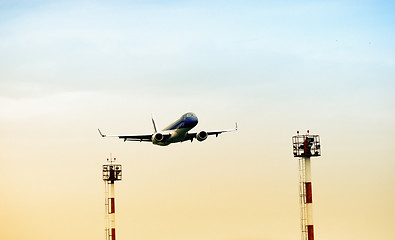 Image showing Low angle view of airplane