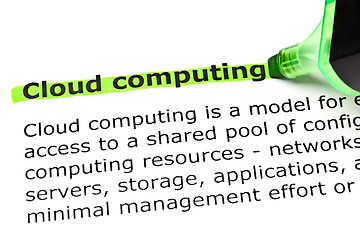 Image showing 'Cloud computing' highlighted in green