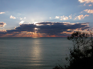 Image showing Sunset on the sea