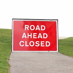 Image showing Road ahead closed