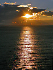 Image showing Sunset on the sea