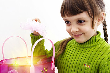 Image showing The girl and purchases
