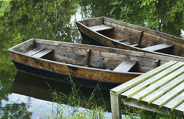 Image showing Wooden boats