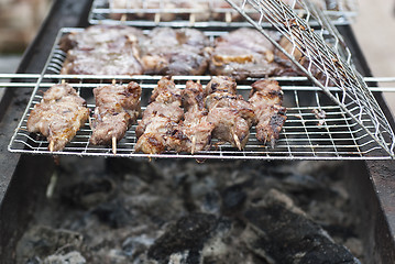 Image showing Meat on a grill