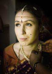 Image showing Indian wedding - preparation of bride