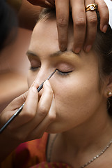 Image showing Indian wedding - preparation of bride