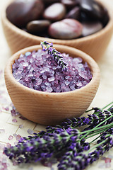 Image showing lavender bath salt