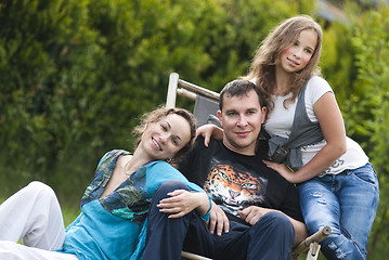 Image showing Happy family on nature