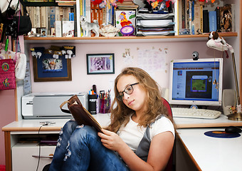 Image showing Teenager girl relax home