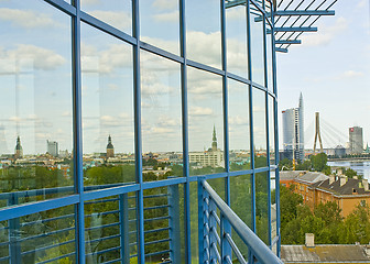 Image showing Reflection of city panorama