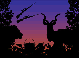 Image showing Hunting Africa Animals and Nature