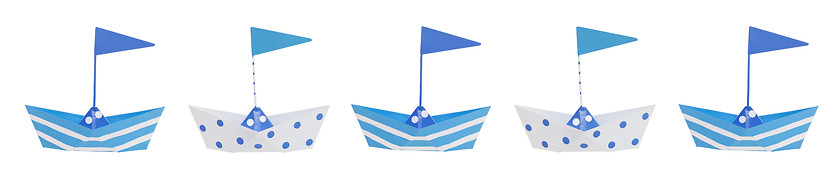 Image showing Baby Boy Boat Border