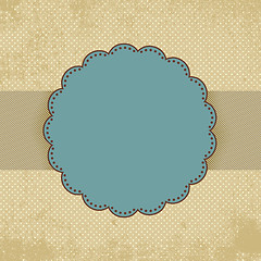 Image showing Vintage polka dot card template. EPS 8