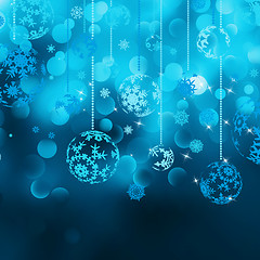 Image showing Christmas bokeh background with baubles. EPS 8