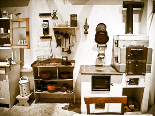 Image showing Old, historical Kitchen equipment and utensils