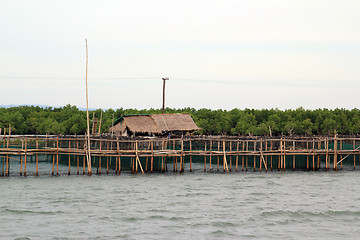 Image showing Fishing hut Tajay city Philipines