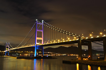 Image showing Tsing Ma Bridge night view