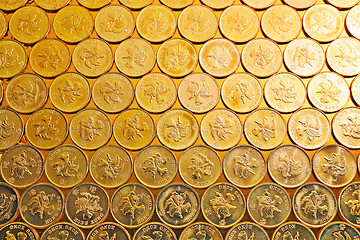 Image showing gold coins , Hong Kong currency $0.5 coins