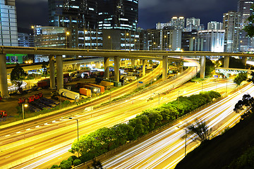 Image showing freeways at night