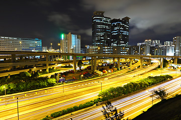 Image showing traffic in city at night