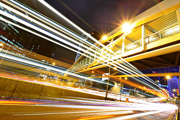 Image showing traffic in city at night